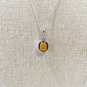 JTV Yellow Gemstone Pendant Necklace Sterling Silver Women’s One Size